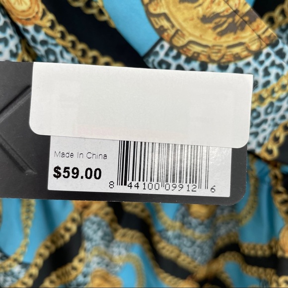 NEW! Blue Dress with Chain & Coin Print - Picture 15 of 15